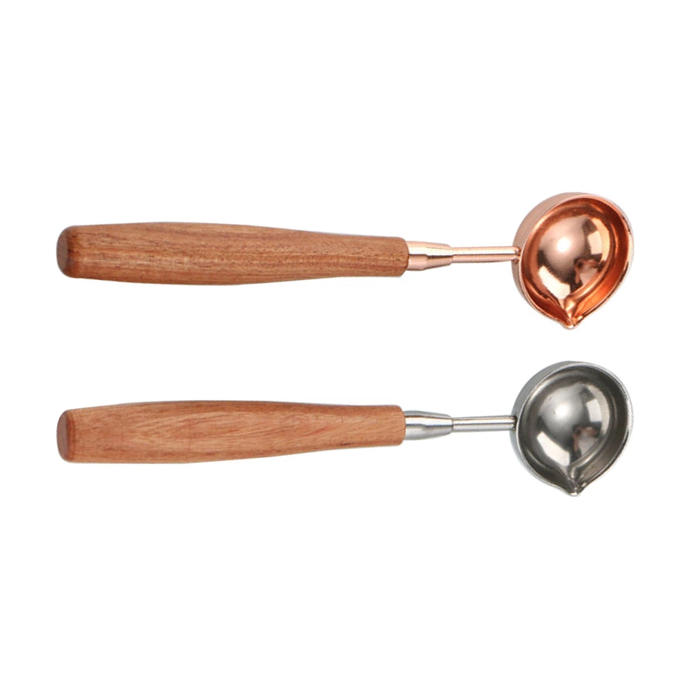 2pcs Stainless Steel Spoons Measuring Spoons With Wooden Handle Kitchen Gadgets