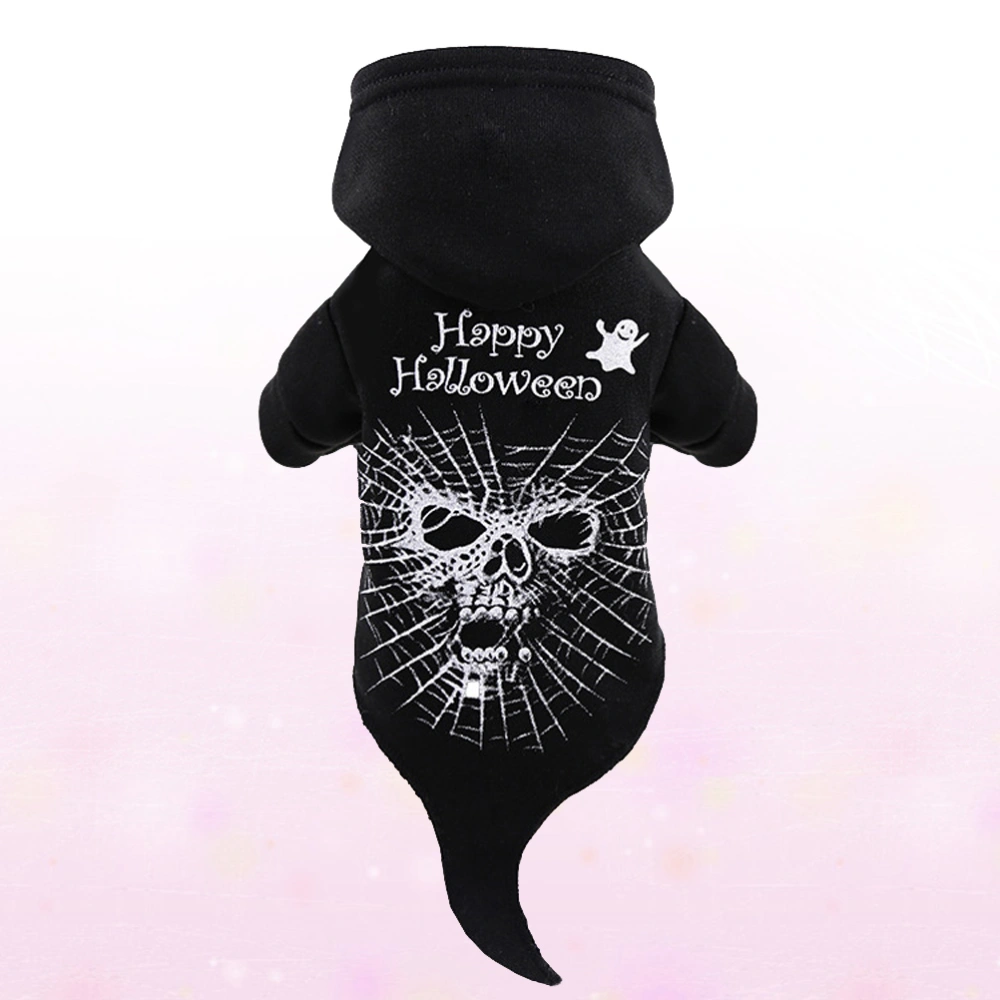 Skull Horror Pet Hoodie Costume Halloween Funny Cosplay Clothes for Puppy Dog (Size L)