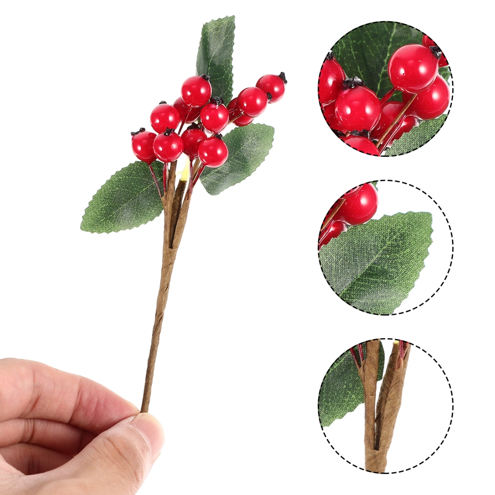 5Pcs Artificial Berries Stem Fake Berries Decor Christmas Tree DIY Wreath Decorations