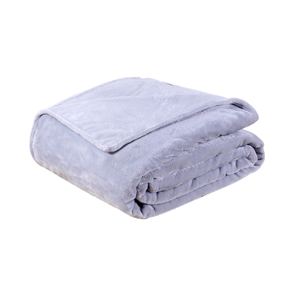 Thick Blankets Flannel Fleece Blanket Lightweight Warm Bed Blanket 70x100cm (Grey)