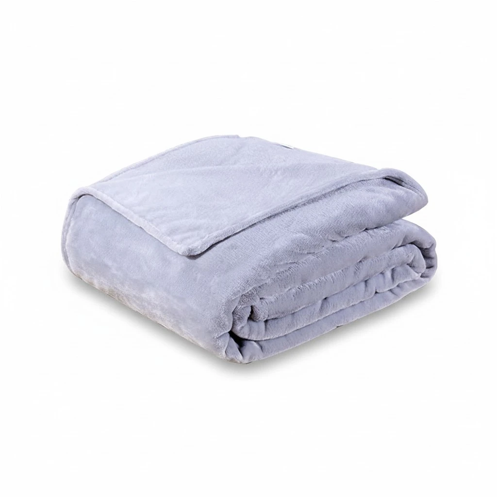 Thick Blankets Flannel Fleece Blanket Lightweight Warm Bed Blanket 70x100cm (Grey)