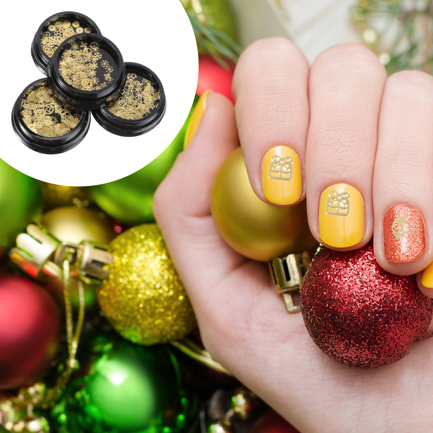 4 Cases Nail Patch Gold Foil Nail Decals Stickers Manicure Art Stickers for Girls Ladies Women