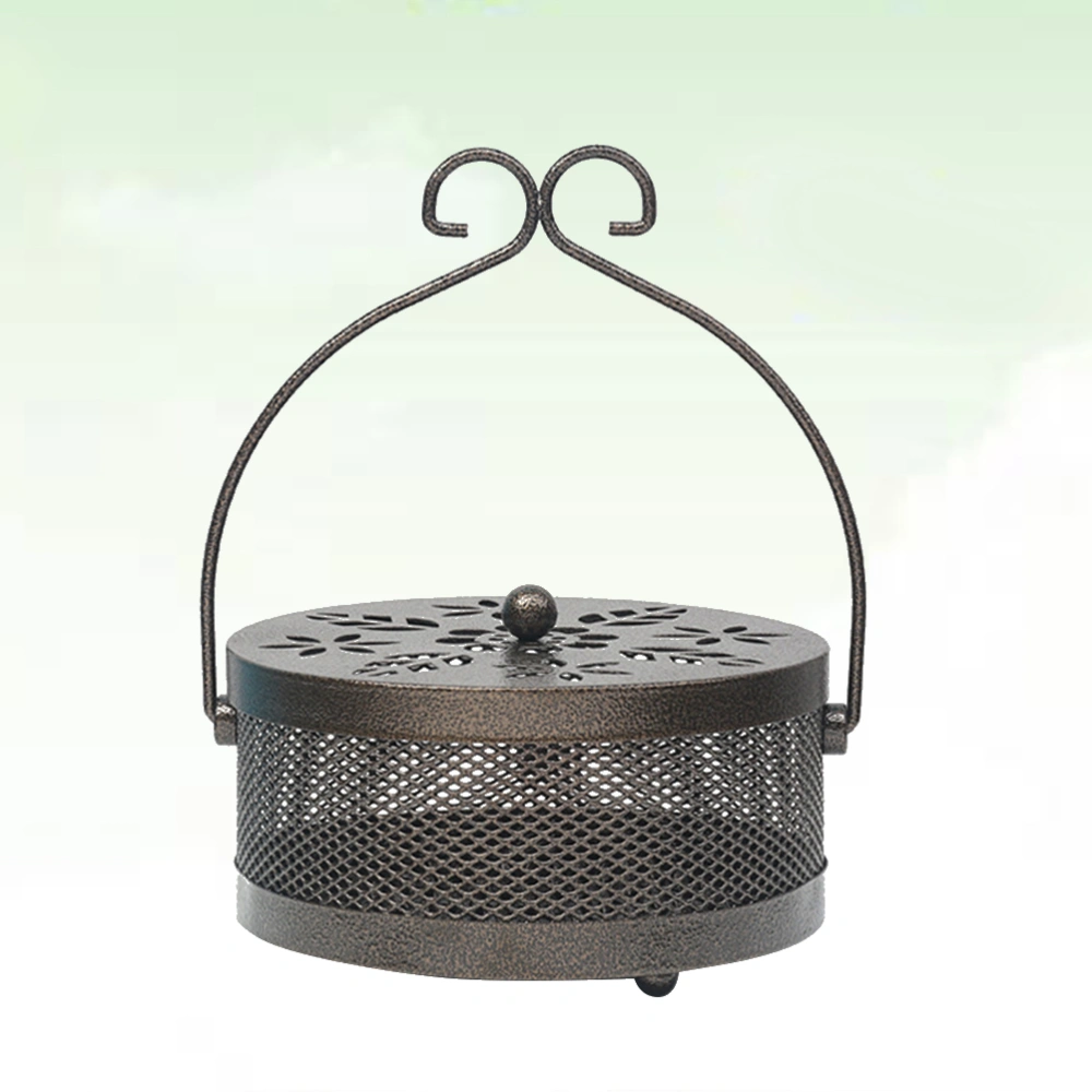 Iron Mosquito-Repellent Incense Holder Portable Storage Rack With Cover for Home Livingroom Bedroom