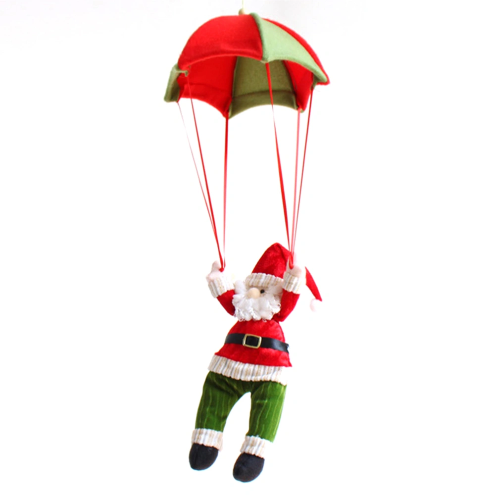 Xmas Ornament Christmas Tree Hanging Santa Claus In Parachute Decoration (Red & Green)