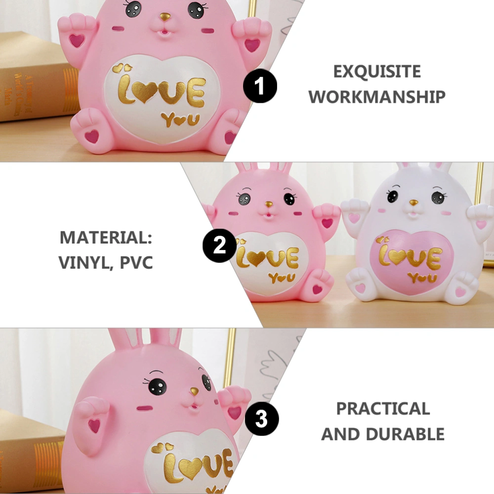 1Pc Cartoon Rabbit Saving Pot Coin Lovely Money Pot Pretty Desktop Ornament