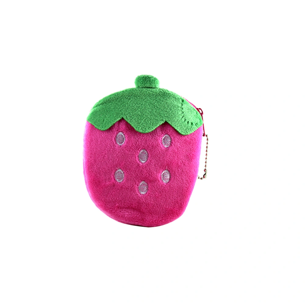 Coin Purse Fruit Strawberry Plush Wallet Pocket Mini Pouch Purse (Pink)