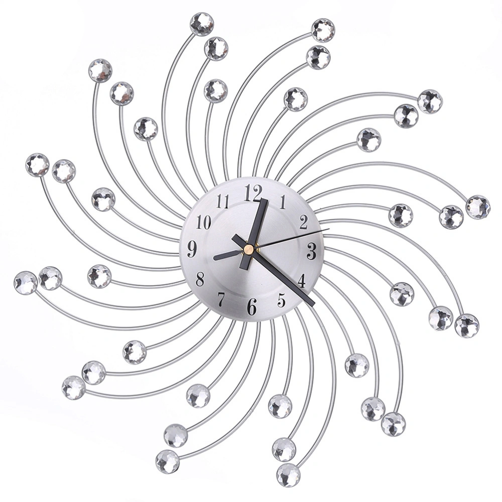 Modern Wall Clock Diamante Crystal Timelike Hanging Clock for Home Decoration