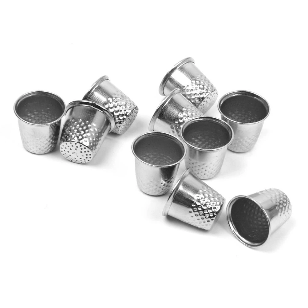 10pcs Vintage Sewing Thimble for DIY Crafts (Silver)