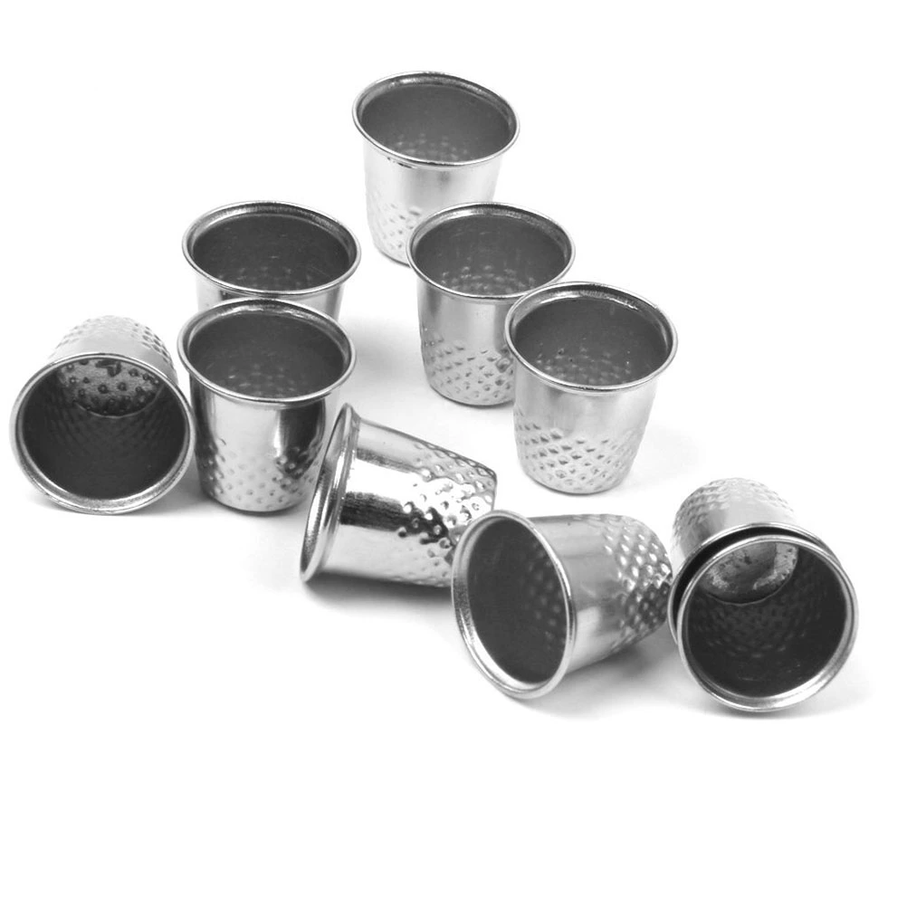 10pcs Vintage Sewing Thimble for DIY Crafts (Silver)