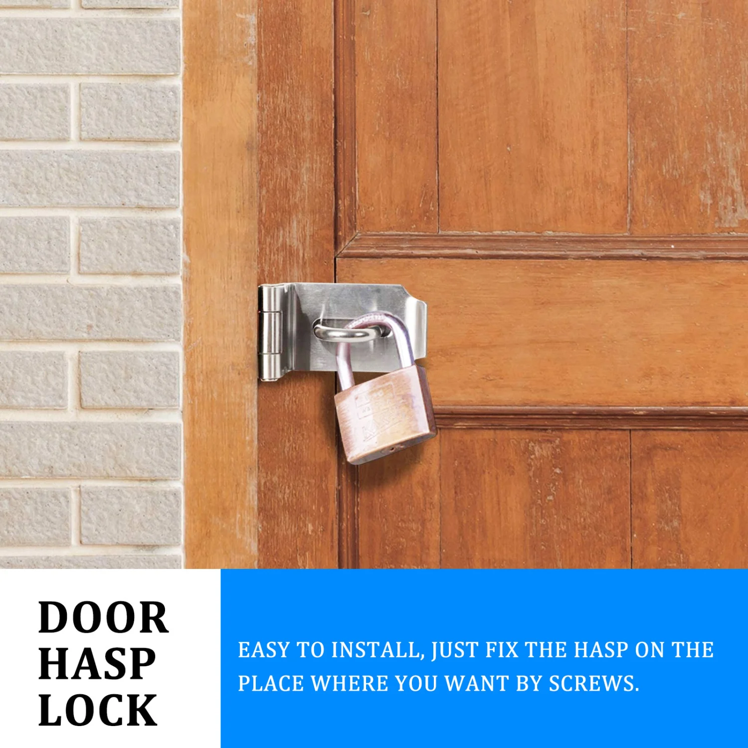 2Pcs Stainless Steel Cabinet Hasp Lock Door Padlock Latch Lock Right Angle Locks