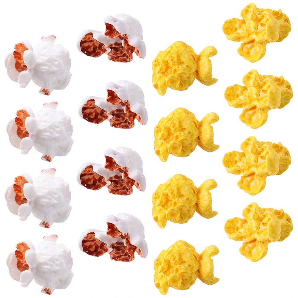 50Pcs Miniature Fake Popcorn Faux Popcorn Prop Popcorn Model Simulated Popcorn