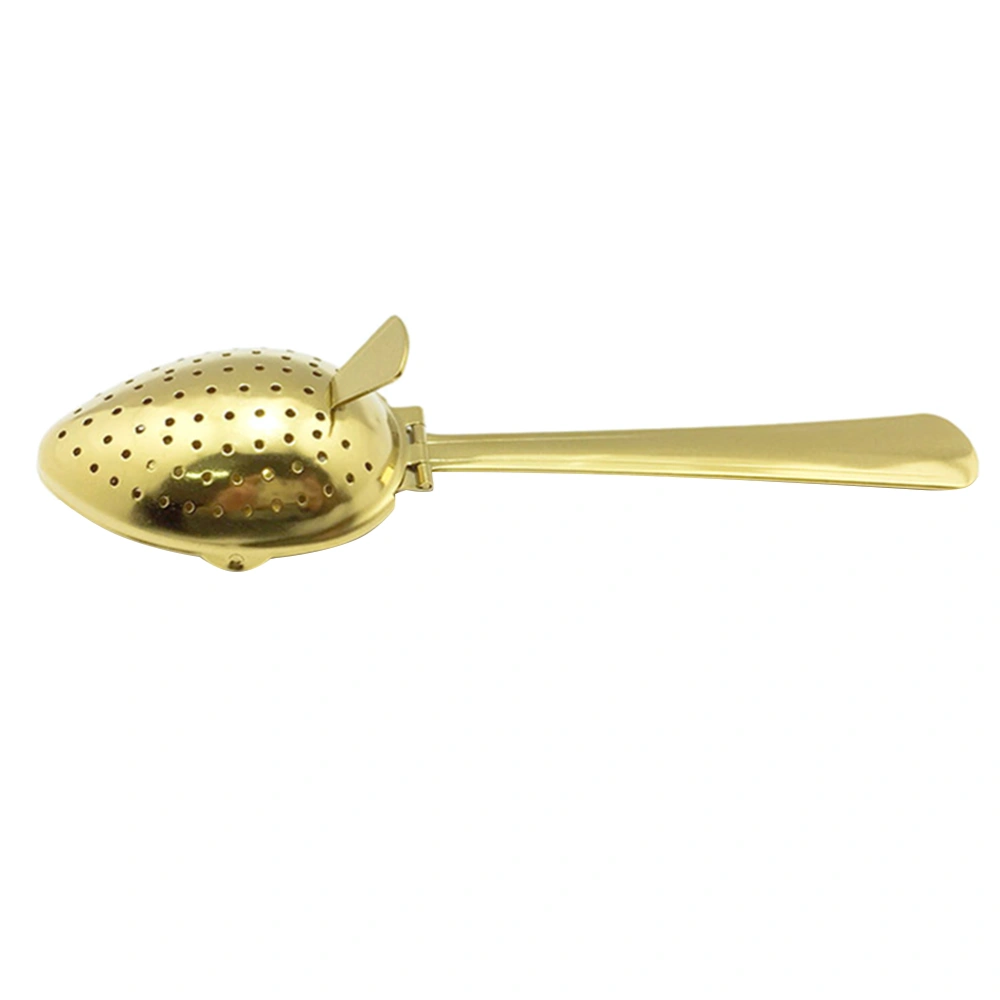 1pc Stainless Steel Pine Cotyledons Tea Strainer Infuser Filter Multi-function Tea Filter for Home (Golden)