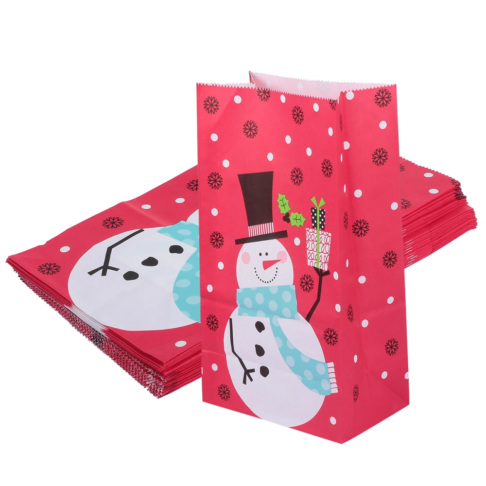 24Pcs Christmas Cartoon Candy Storage Pouches Festive Biscuit Bags (Snowman)