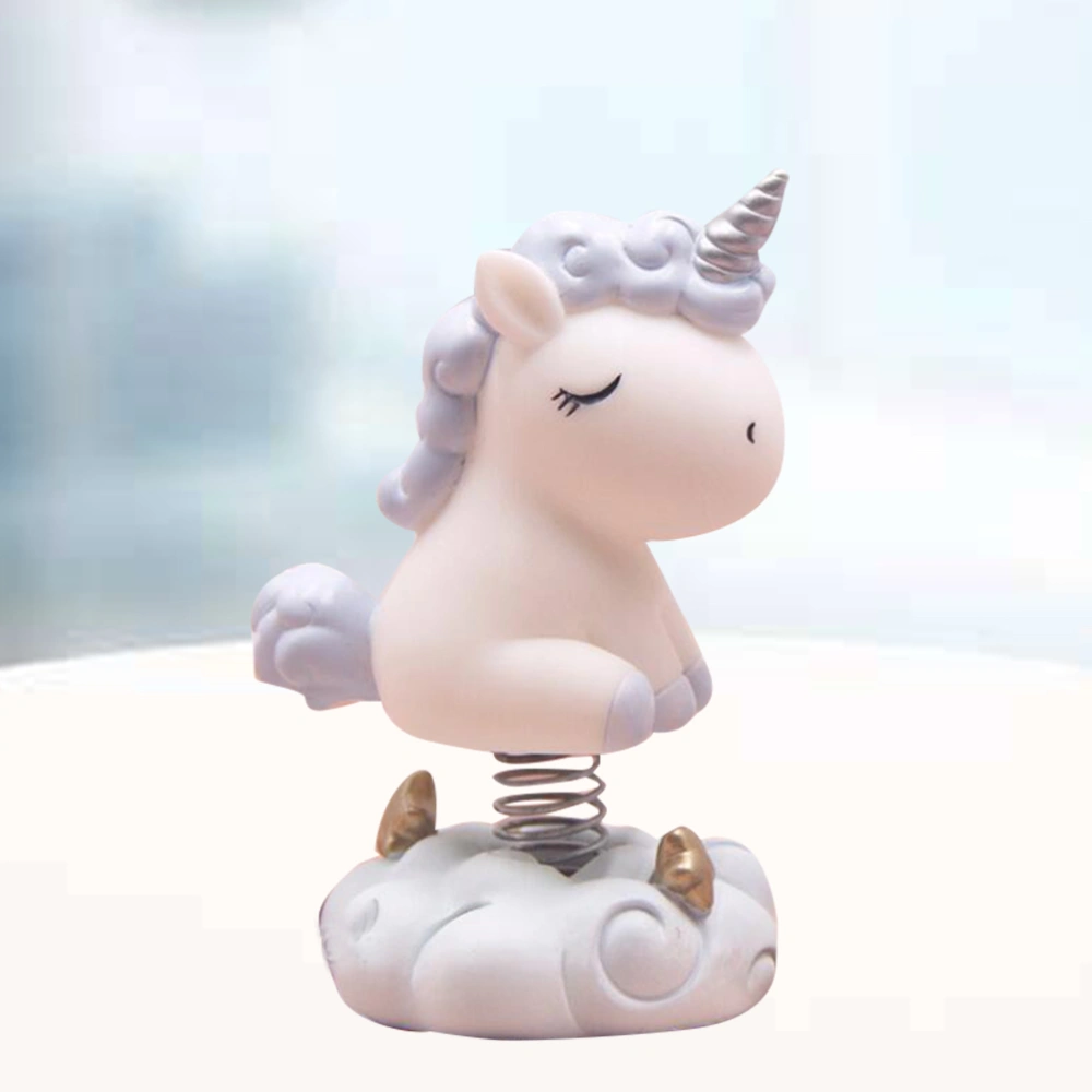 Unicorn Spring Decoration Ornament Synthetic Resin Crafts Children's Gift (Sky Blue)