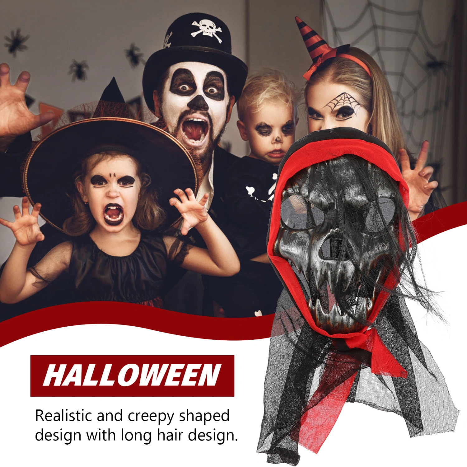 Creepy Halloween Mask Prop Halloween Scary Mask Masquerade Party Mask Haunted House Prop
