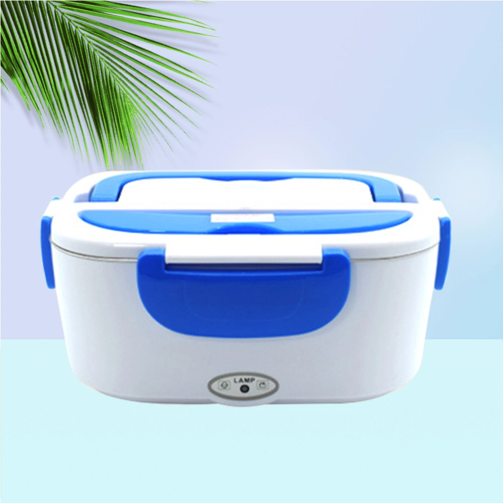 1.5L 110V Electric Heating Lunch Box Portable Multifunctional Outdoor Picnic School Food Warmer Container with US Plug (Blue)