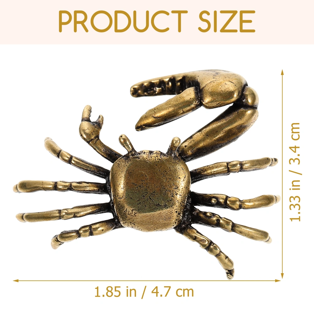 Retro Style Crab Ornament Desktop Brass Crab Adornment Home Brass Craft