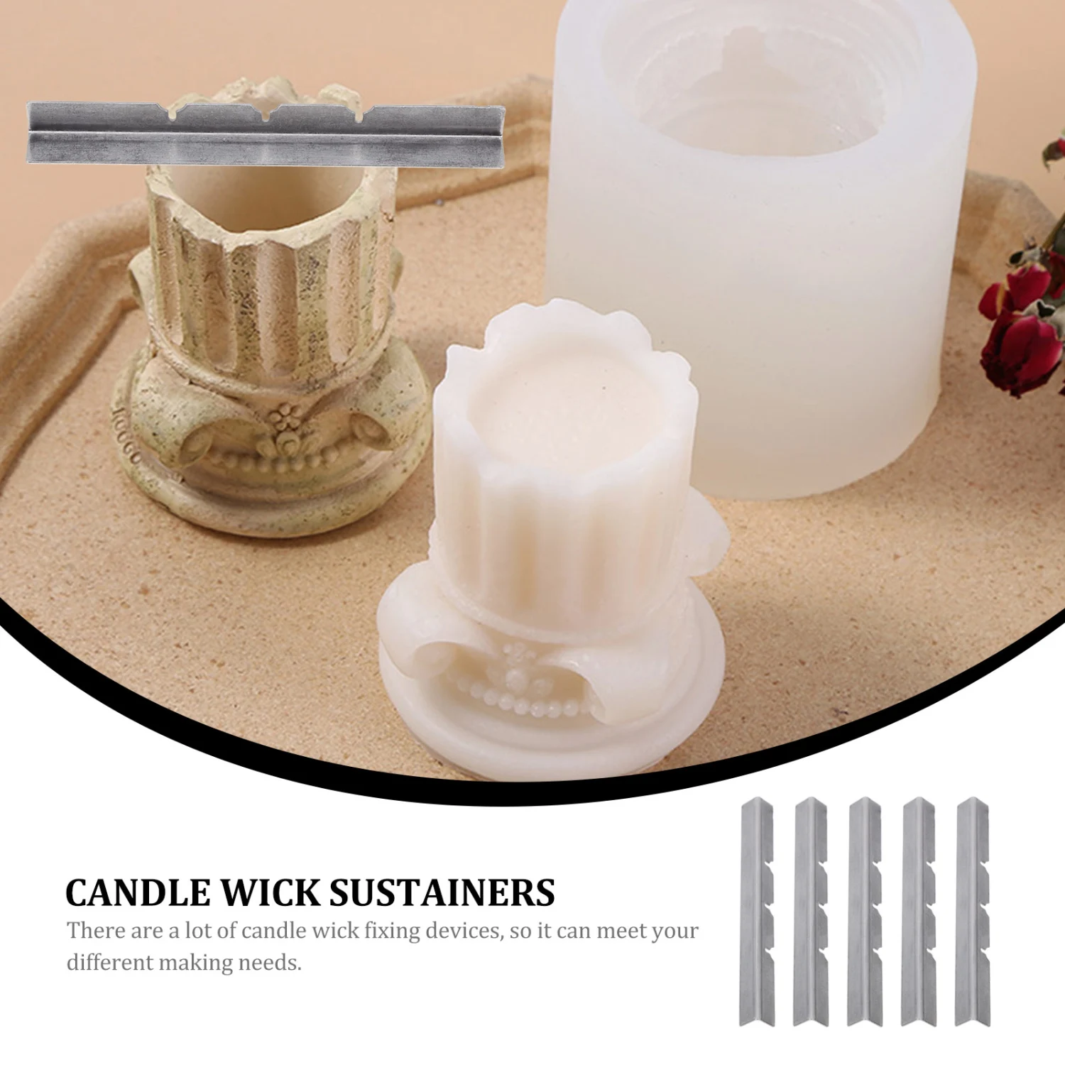 5pcs Candle Wicks Three Card Slots Fixing Tool Candle Wick Sustainers Candle Making Supplies