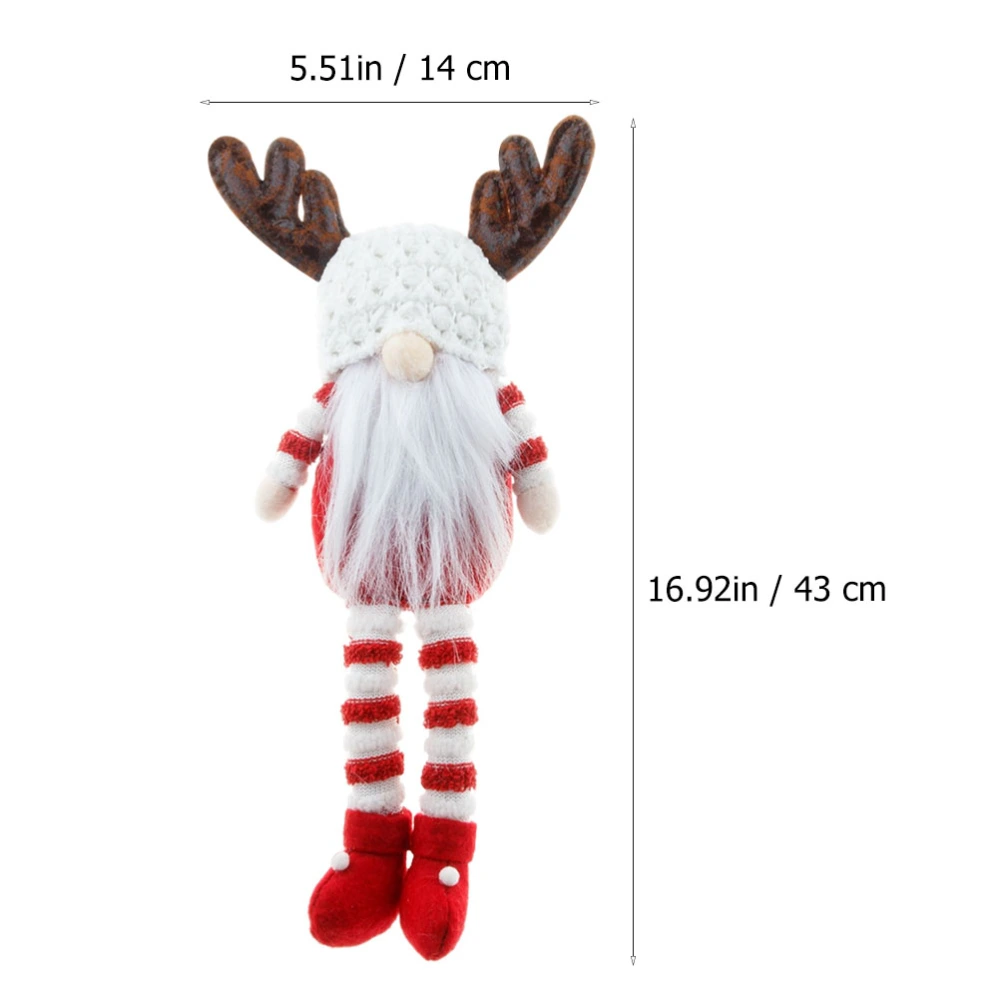 2PCS Xmas Antler Faceless Old Man Doll Funny Long-legged Faceless Doll(2 Styles)