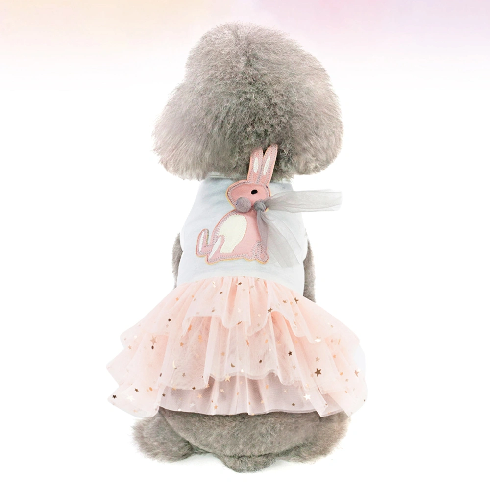 Lovely Pet Dress Rabbit Tutu Skirt Lace One-piece Pet Clothes for Dog Puppy (White, Size L)