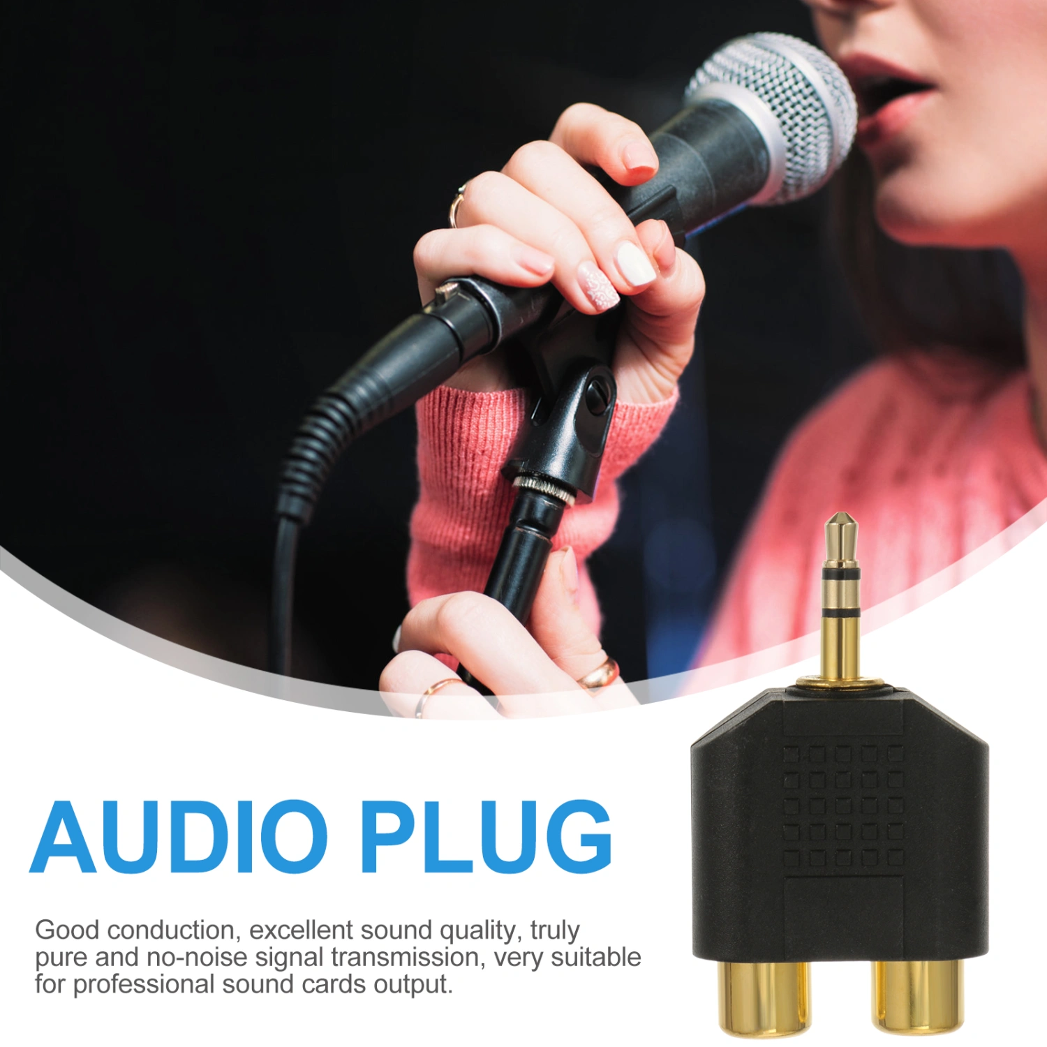8pcs 3.5mm Male to 2 RCA Female Connector Adapter Stereo Jack Y Splitter