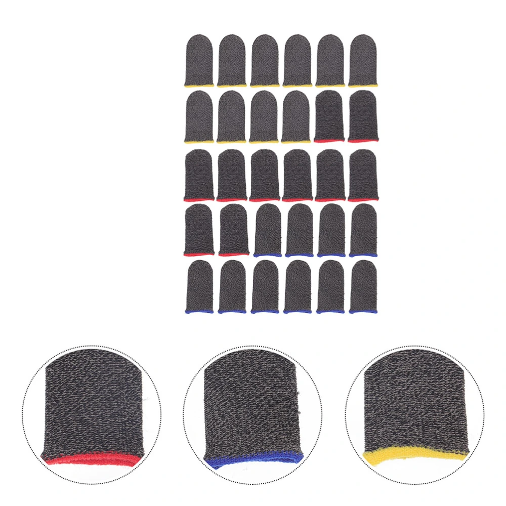 30Pcs Game Sweat-resistant Finger Protectors Anti-slip Finger Stalls (Random Color)