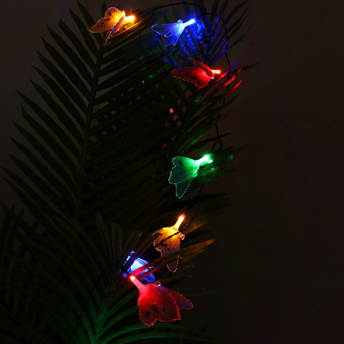 Uonlytech 12 LEDs Solar Power Lights Garden Outdoor Lights Waterproof Multi-color Fiber Optic Decorative Lights for Garden Lawn Patio Wedding Tree