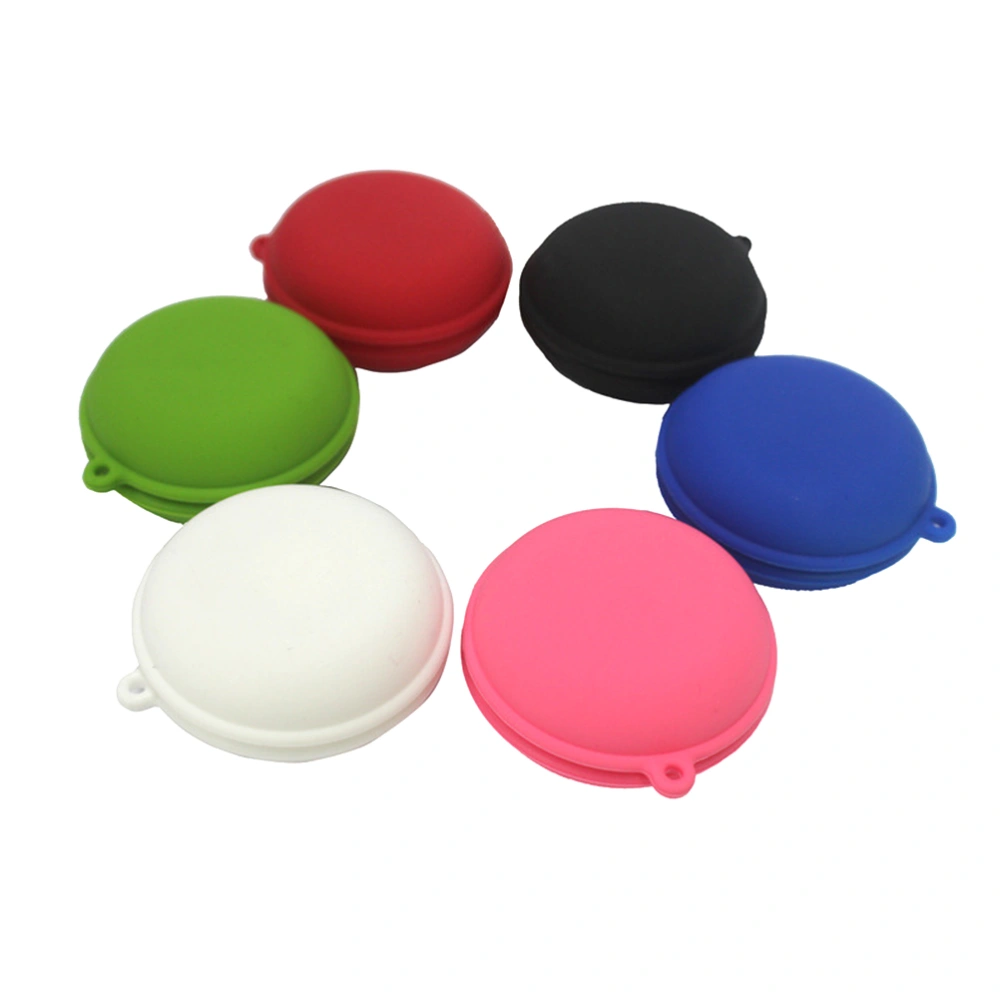 Silicone Headphone Storage Bag Round Earphone Wire Organizer Data Line Cables Storage Case Container Jewelry Headphone Medecine Box(Pink)