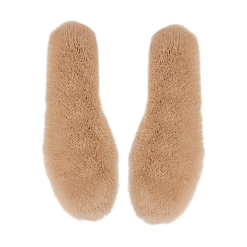 1 Pair of Warm Shoes Insoles Comfortable Insoles Winter Insole (Light Brown)