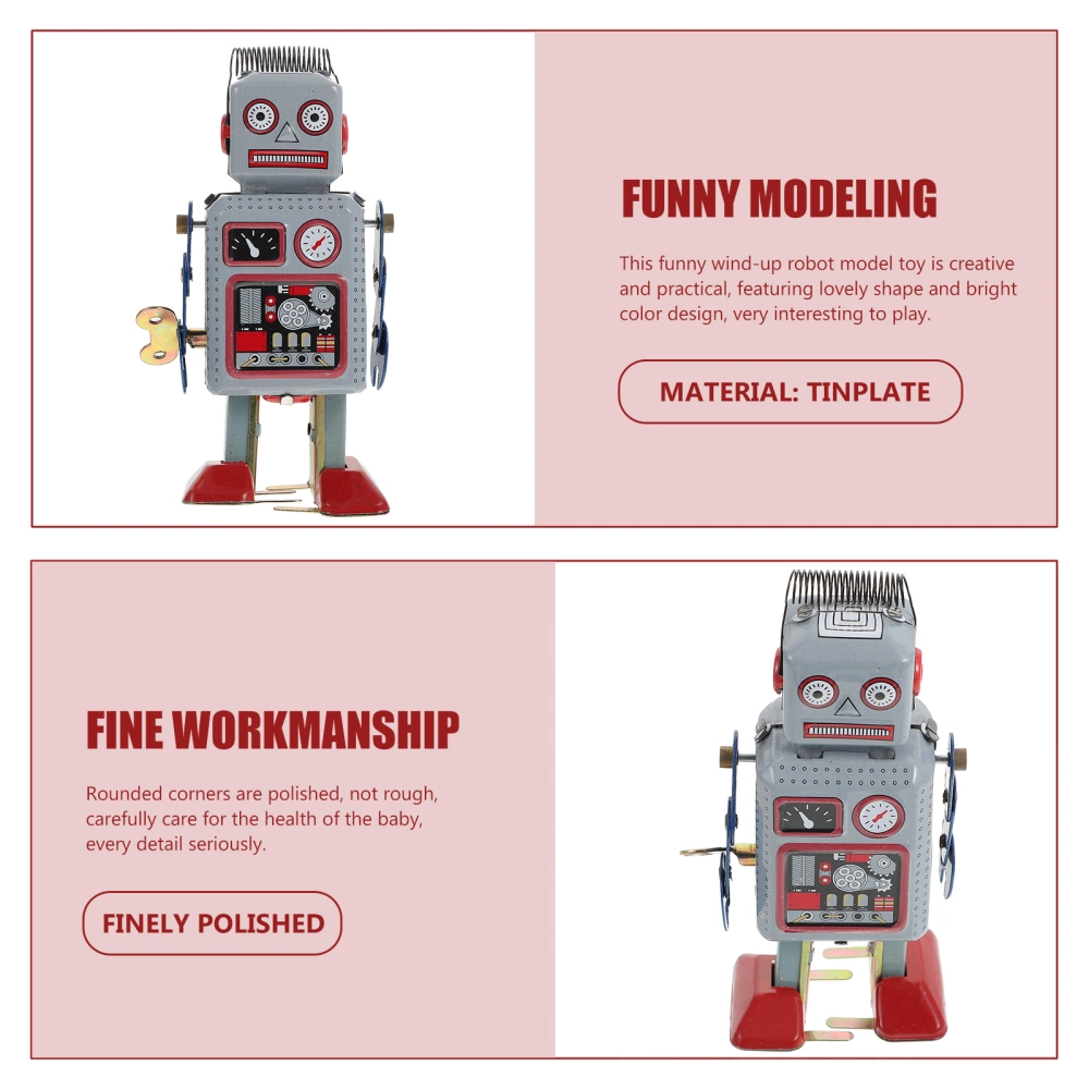 Wind Up Toy Colored Iron Robot Playthings Funny Clockwork Toy for Children