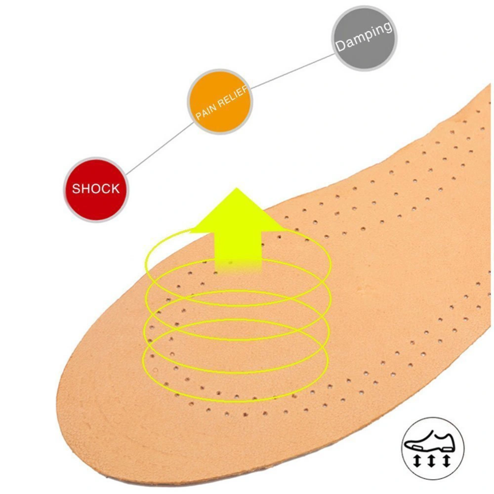 Pair of Cabretta Leather Insoles for Kids Shoes Cushion Pad Feet Care Pain Relief Inserts Insoles for Kids Children (Size L)