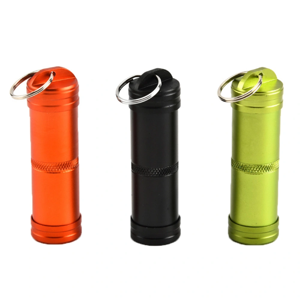 3pcs Aluminum Alloy Pill Bottles Outdoor Waterproof Portable Sealed Pill Cans Container (Mixed Color)