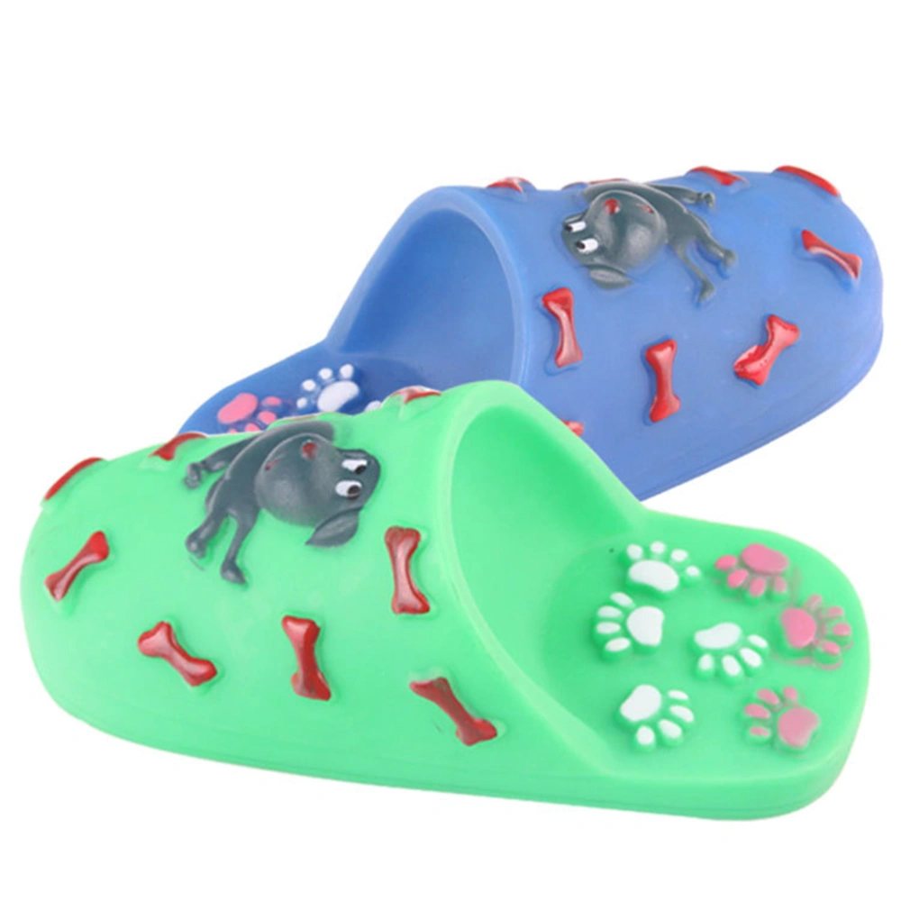 2pcs Dog Molar Toy Rubber Sounding Slippers Toy Bite Resistant Pet Chewing Toy Pet Supplies for Dog Puppy (Random Color)