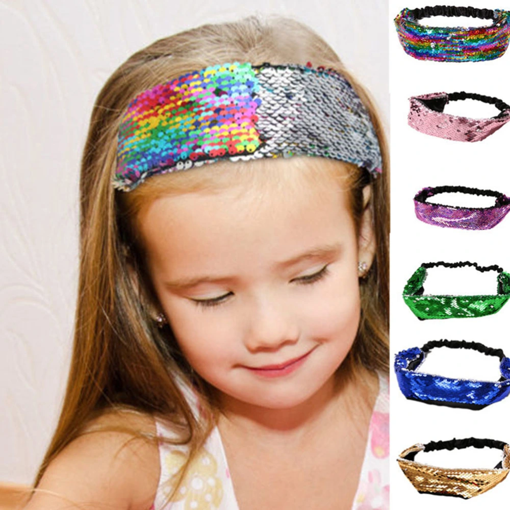 3pcs Sequins Hair Bands Stylish Headwear Fashion Headdress Hair Accessories Party Favors Supplies for Women Female Girls (Blue + Green + Purple)