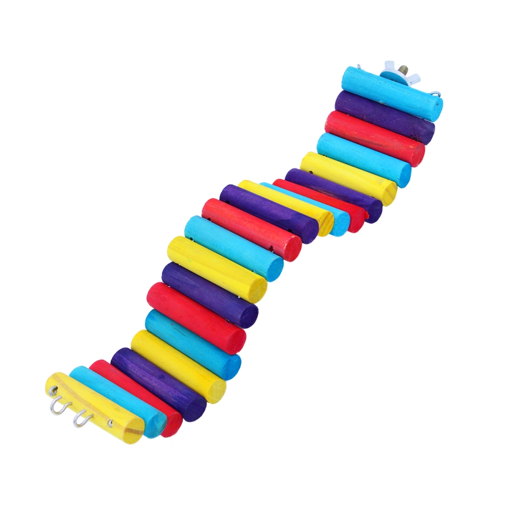 Pets Parrot Hamsters Climbing Toys Colorful Bridge Gerbil Exercise Ladder Natural Woods Pet Ladder Toy 6x30cm