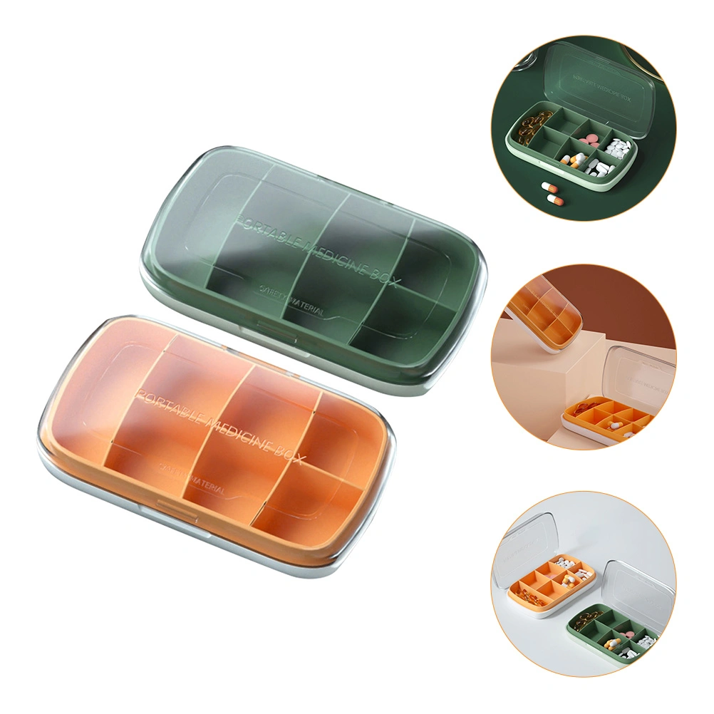 2 Pcs Portable Pill Storage Boxes Practical Medicine Box Travelling Pill Boxes