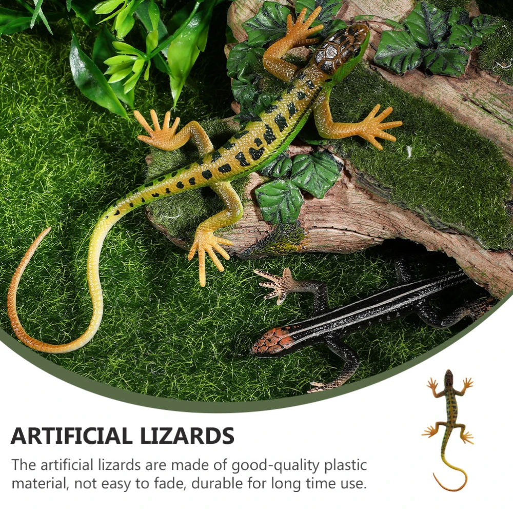 Plastic Simulation Lizard Decor Animal Models Ornament Trick Toys for Kids