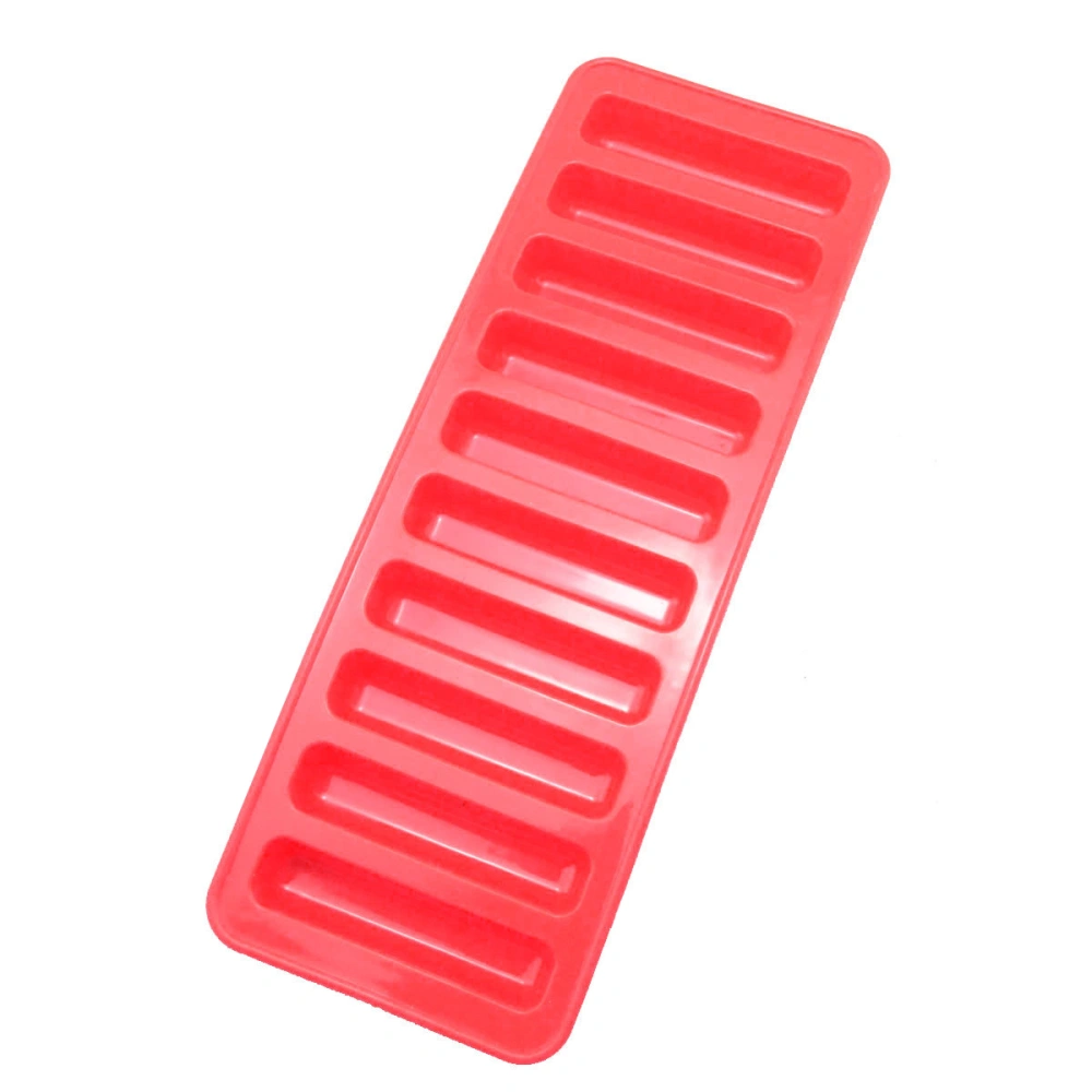 Silicone Ice Cube Trays Narrow Ice Stick Cubes Baking Mold Bakeware for Water Bottles Ice Cake Pudding (Red)