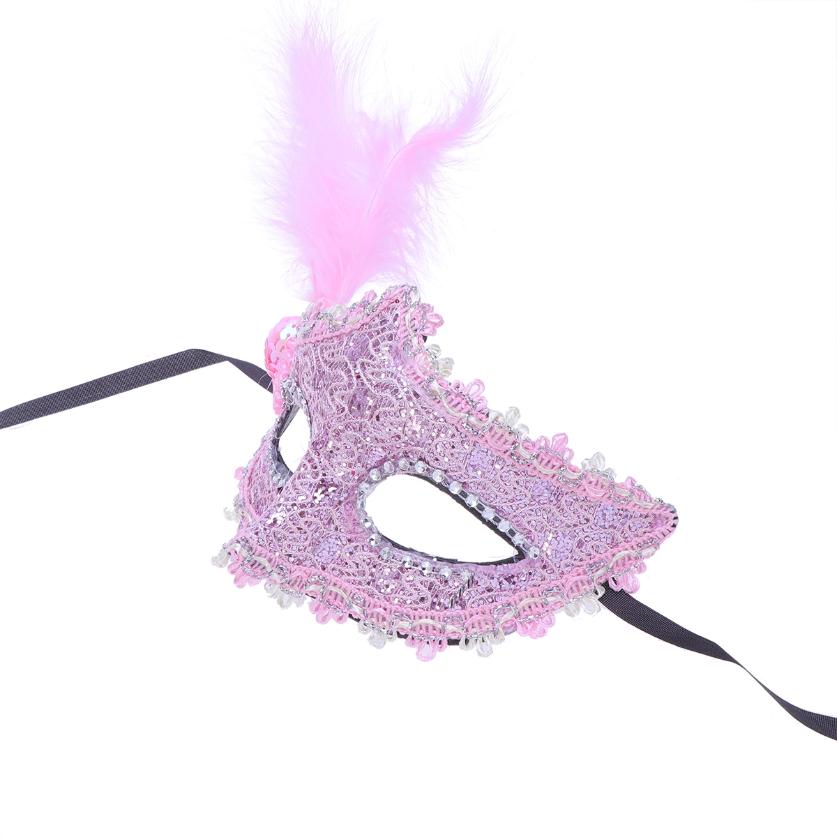 Halloween  Half Face Mask Costume Prop Mask for Masquerade Cosply Costume Party Performance Dancing Party(Pink)