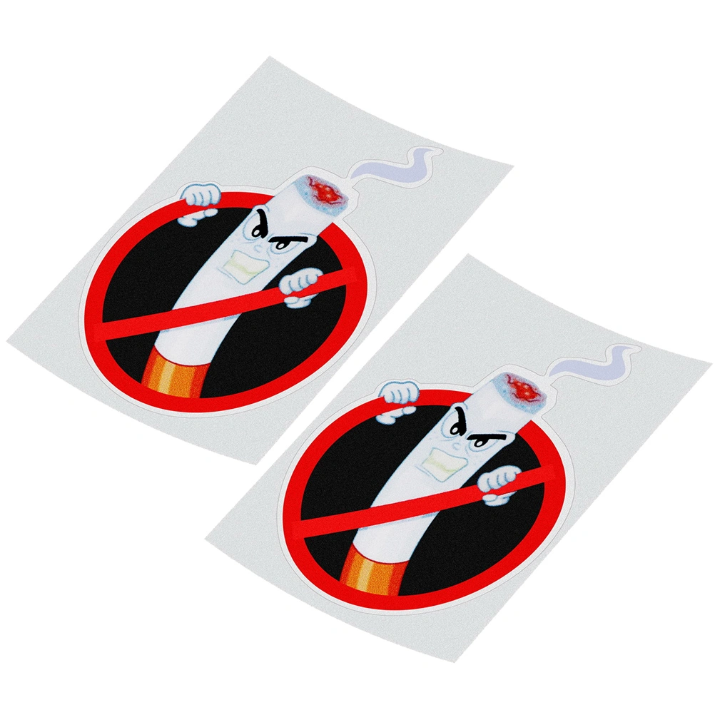 2Pcs Car Stickers Car Window Sticker Office Door Stickers No Smoking Sticker