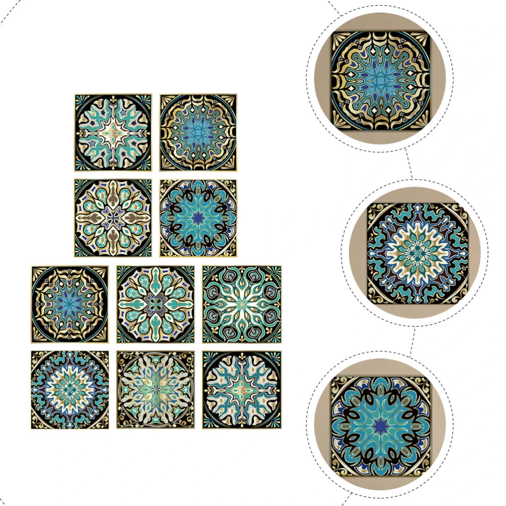 10pcs Mandala Tile Stickers Self Adhesive Peel and Stick Decorative Tile Sticker