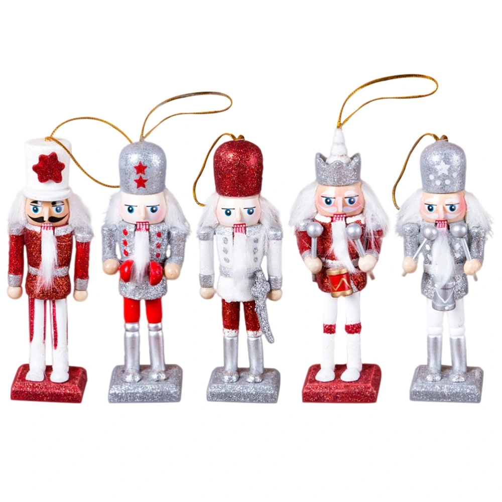 5pcs Christmas Nutcracker Decorations Xmas Tree Nutcrackers Soldier Pendants