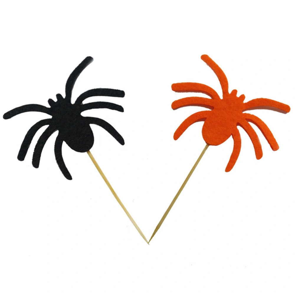 12pcs Halloween Theme Party Cake Inserted Cupcake Toppers Photo Props Decoration (Black and Orange)