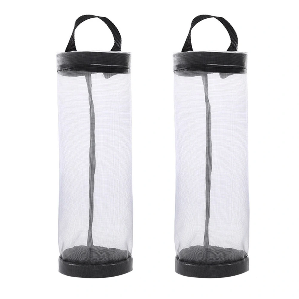 2pcs Hanging Folding Mesh Garbage Bag Organizer Trash Bags Holder Recycling Containers Storage for Kitchen (Grey)