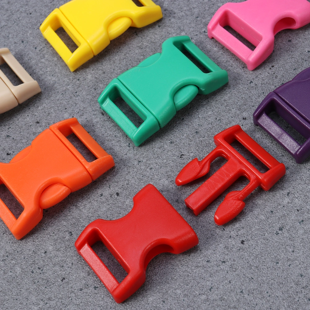 60pcs 15mm Multicolor Plastic Buckles Side Release Buckle for Backpack Bracelet (Random Colors)