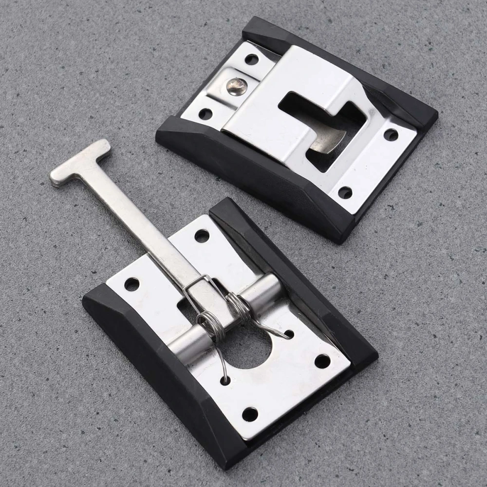 1 Pair Metal T-style Entry Door Catch Stainless Steel Holder for RV Camper Trailer