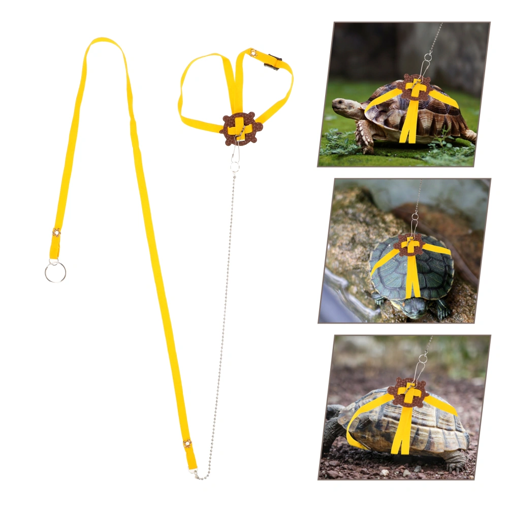 Small Pet Hamster Pet Turtle Lizard Traction Rope Turtle Lead Leash - Size S (Yellow)