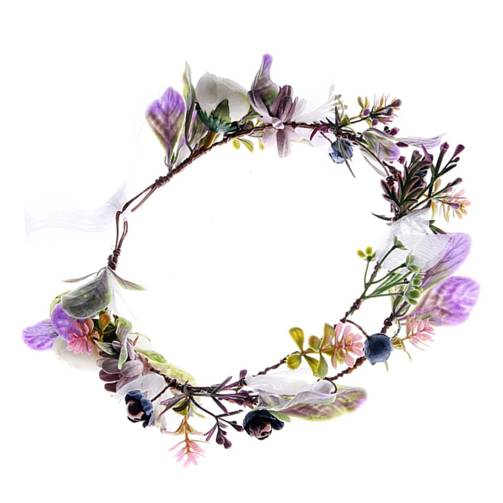 Flower Headband Floral Hairband Bridal Floral Hair Crown Garland Headpiece