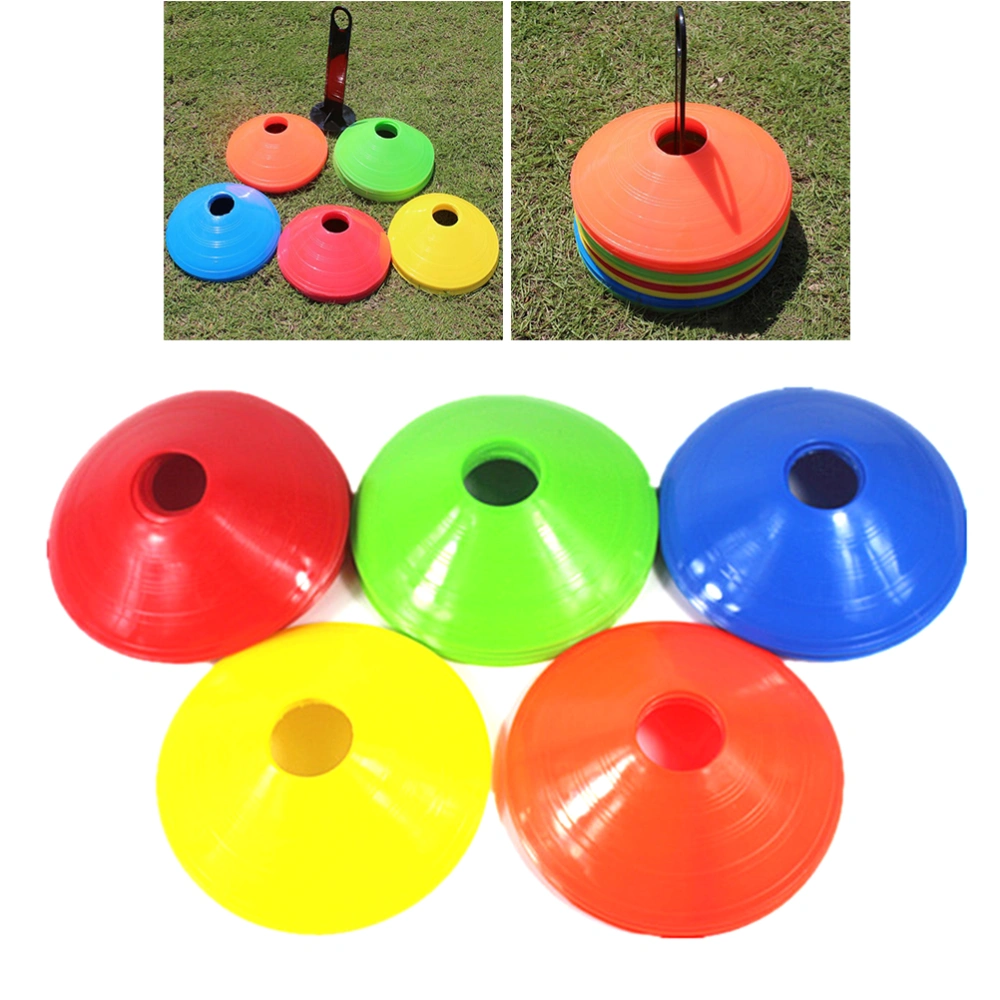 30pcs Stackable Football Training Sign Dish Plate Cone Marker Tray Football Training Tray for Indoor Outdoor (Mixed Color)