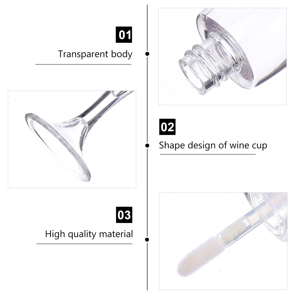 8pcs Wine Glass Shaped Lip Gloss Tube Refillable Bottles Lip Gloss Container